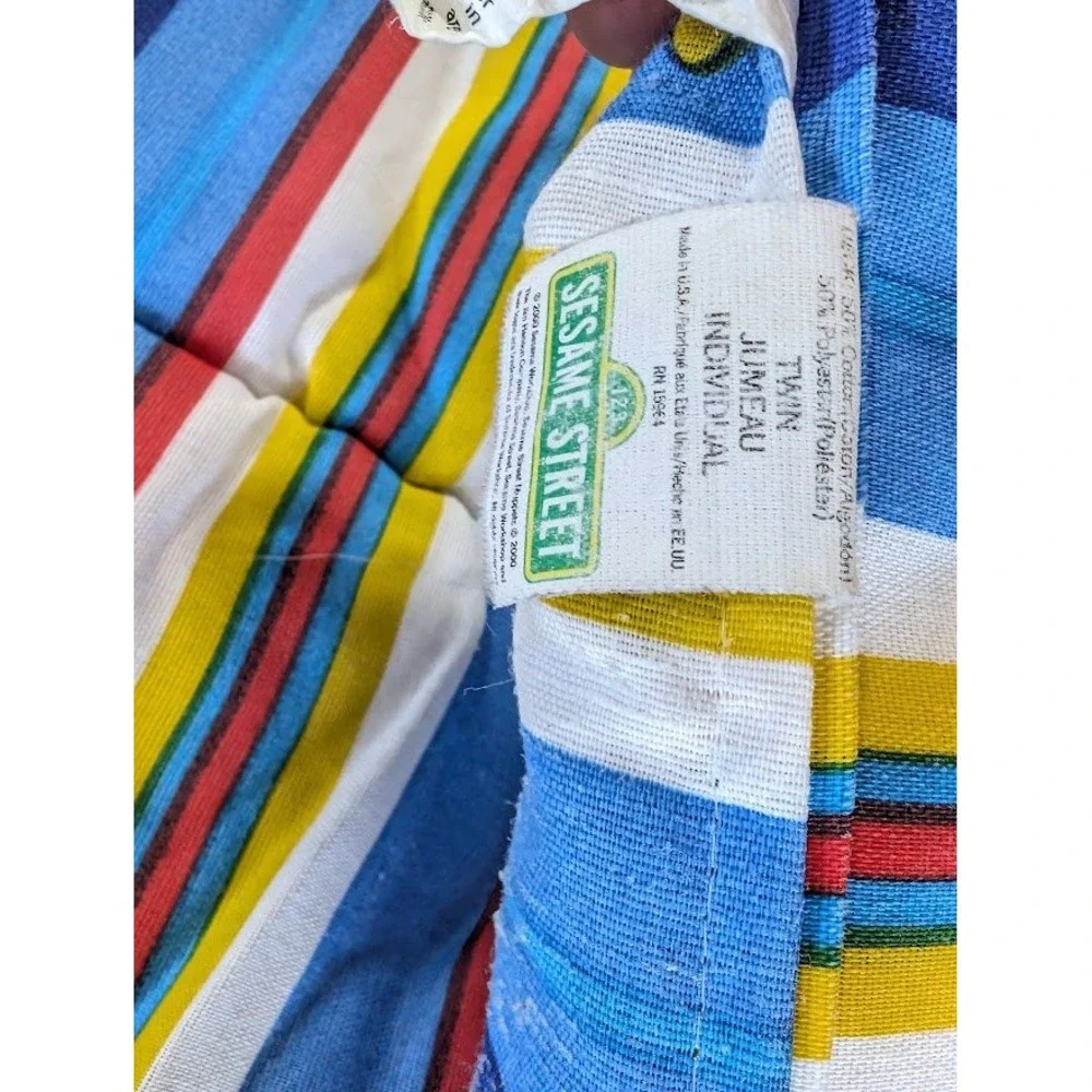 Vtg Sesame Street Twin‎ Comforter 85x60 Big Bird Elmo Cookie Monster Reversible